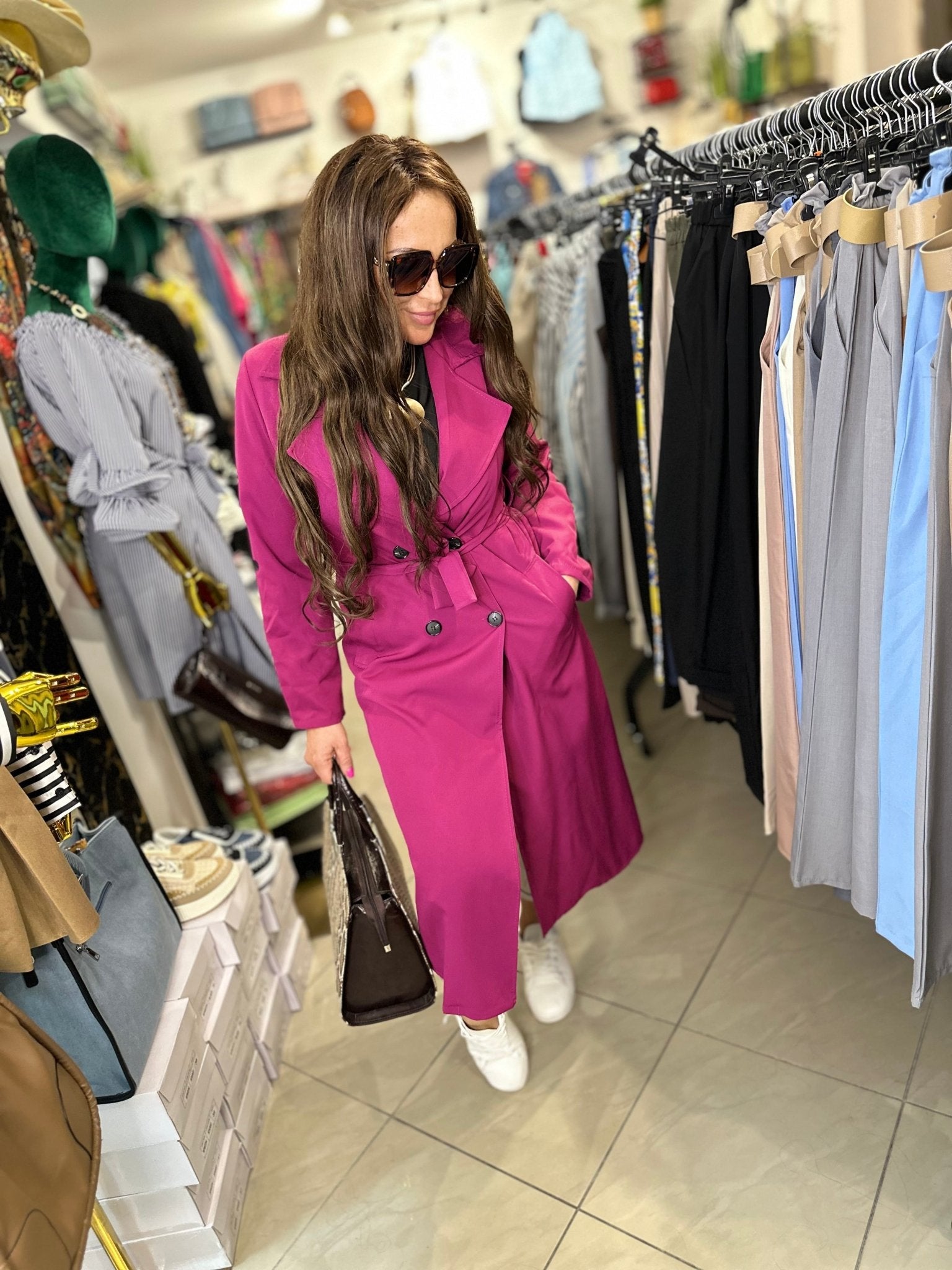 FIRENZE magenta tavaszi kabát - BELADY