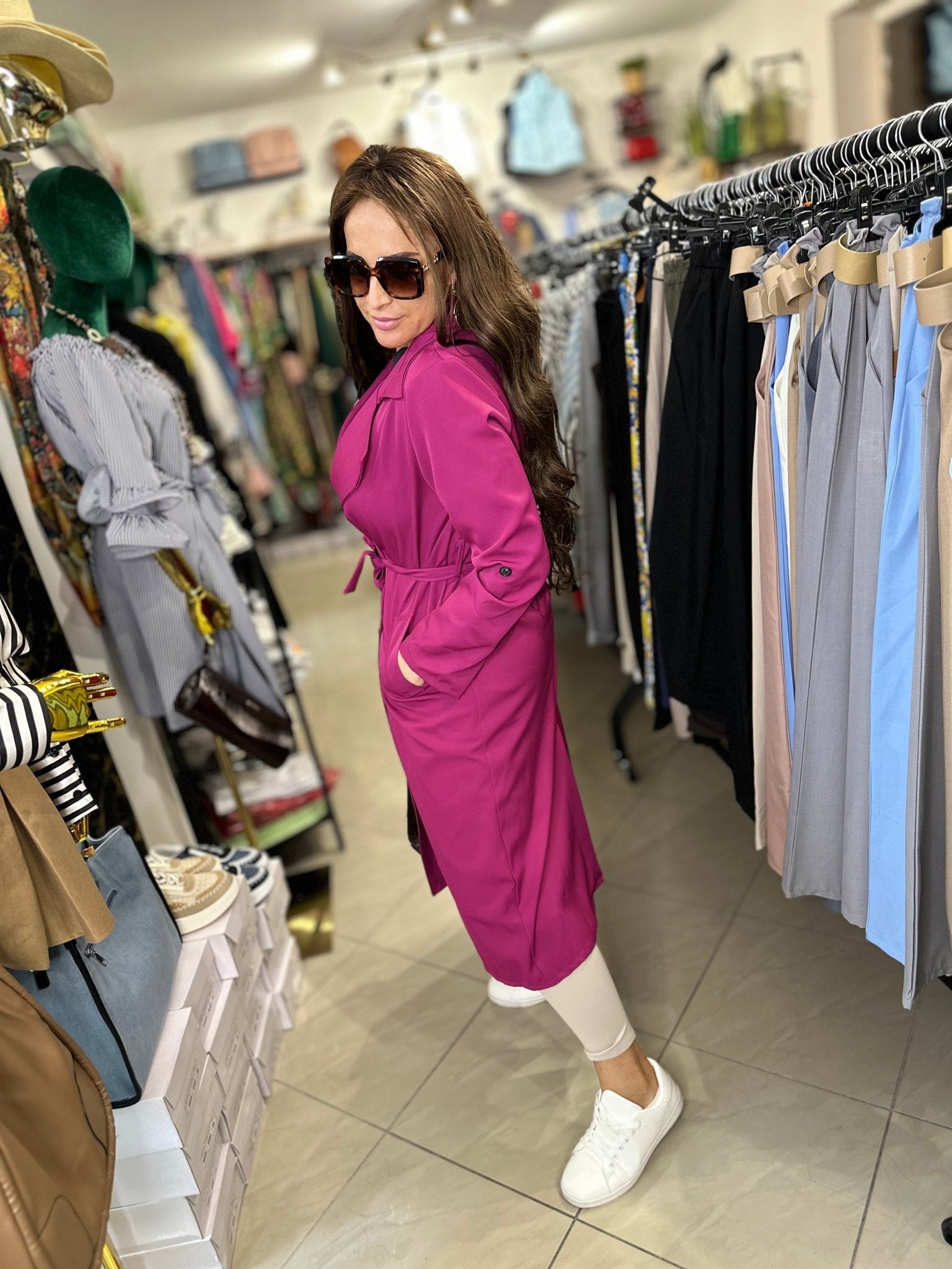 FIRENZE magenta tavaszi kabát - BELADY