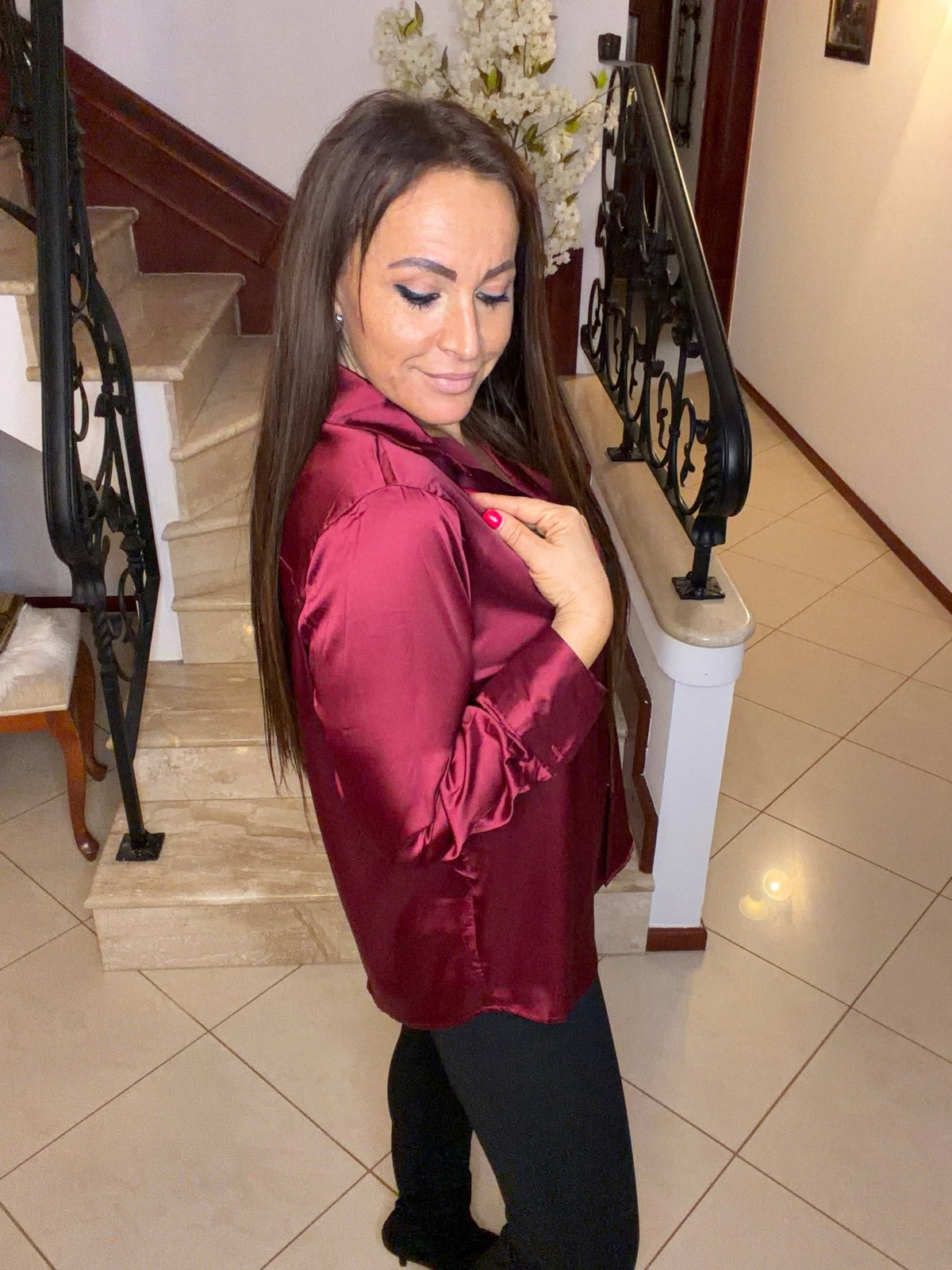 GABI bordó / burgundi ing, blúz, felső - BELADY