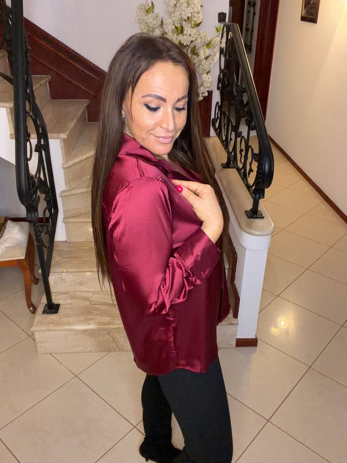 GABI bordó / burgundi ing, blúz, felső - BELADY