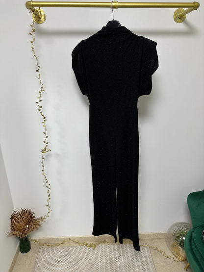 GLÓRIA fekete ezüst csillogó ünnepi overál - BELADY