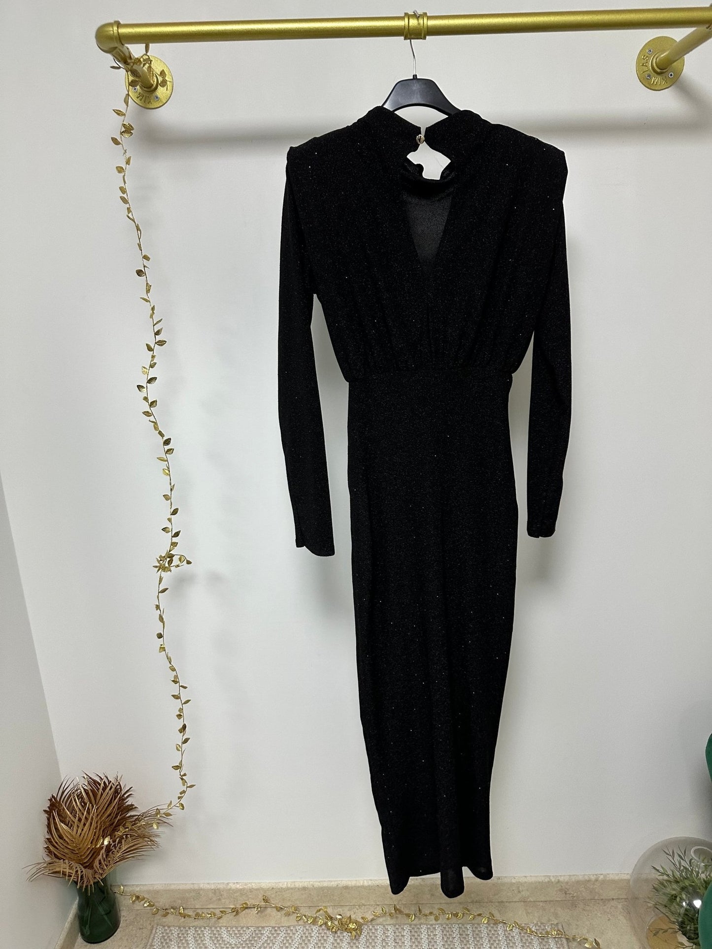 GLÓRIA fekete ezüst csillogó ünnepi ruha - BELADY