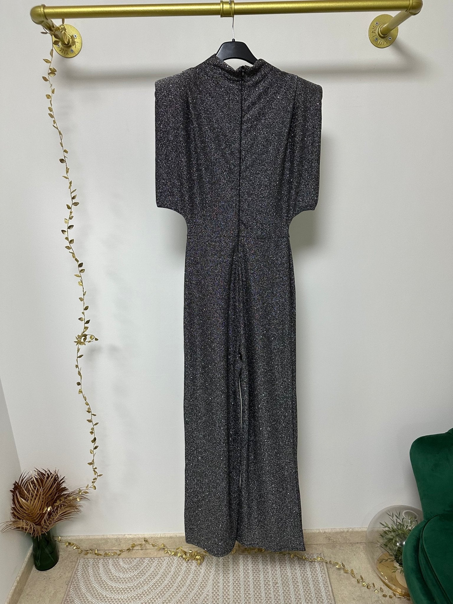 GLÓRIA szürke ezüst csillogó ünnepi overál - BELADY