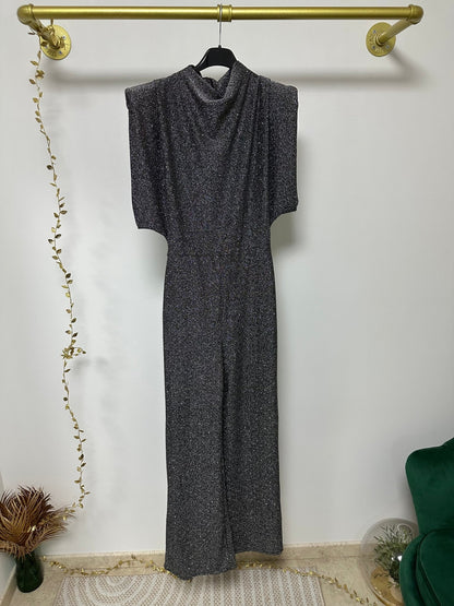 GLÓRIA szürke ezüst csillogó ünnepi overál - BELADY