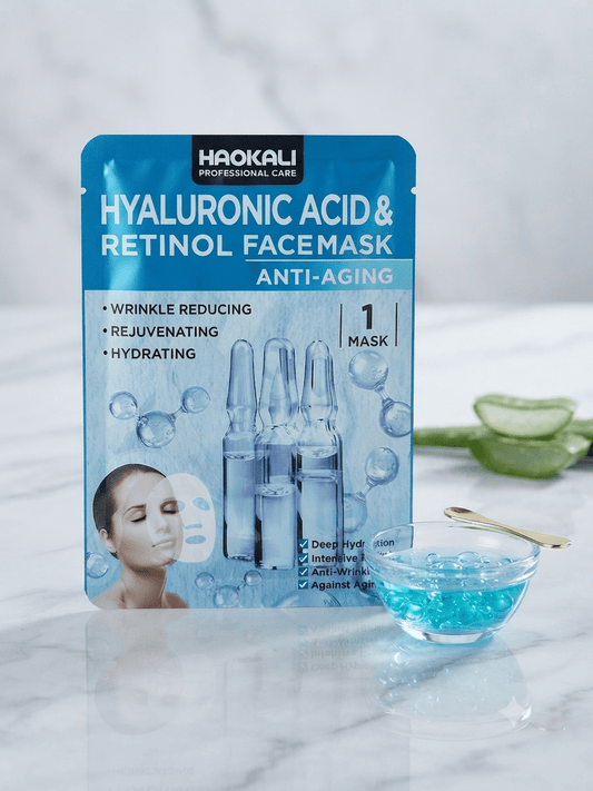 Haokali Hyaluronic Acid & Retinol Face Mask – Öregedésgátló Arcmaszk - BELADY