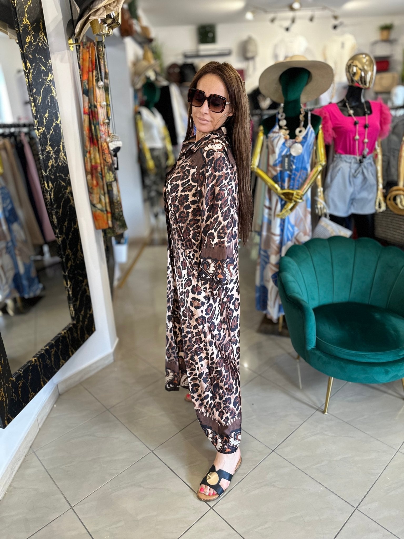 IRISZ ocelot / leopárd / párduc mintás ing ruha - BELADY