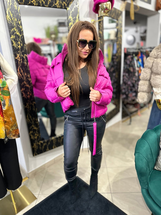JANE magenta / pink pufi téli kabát - BELADY