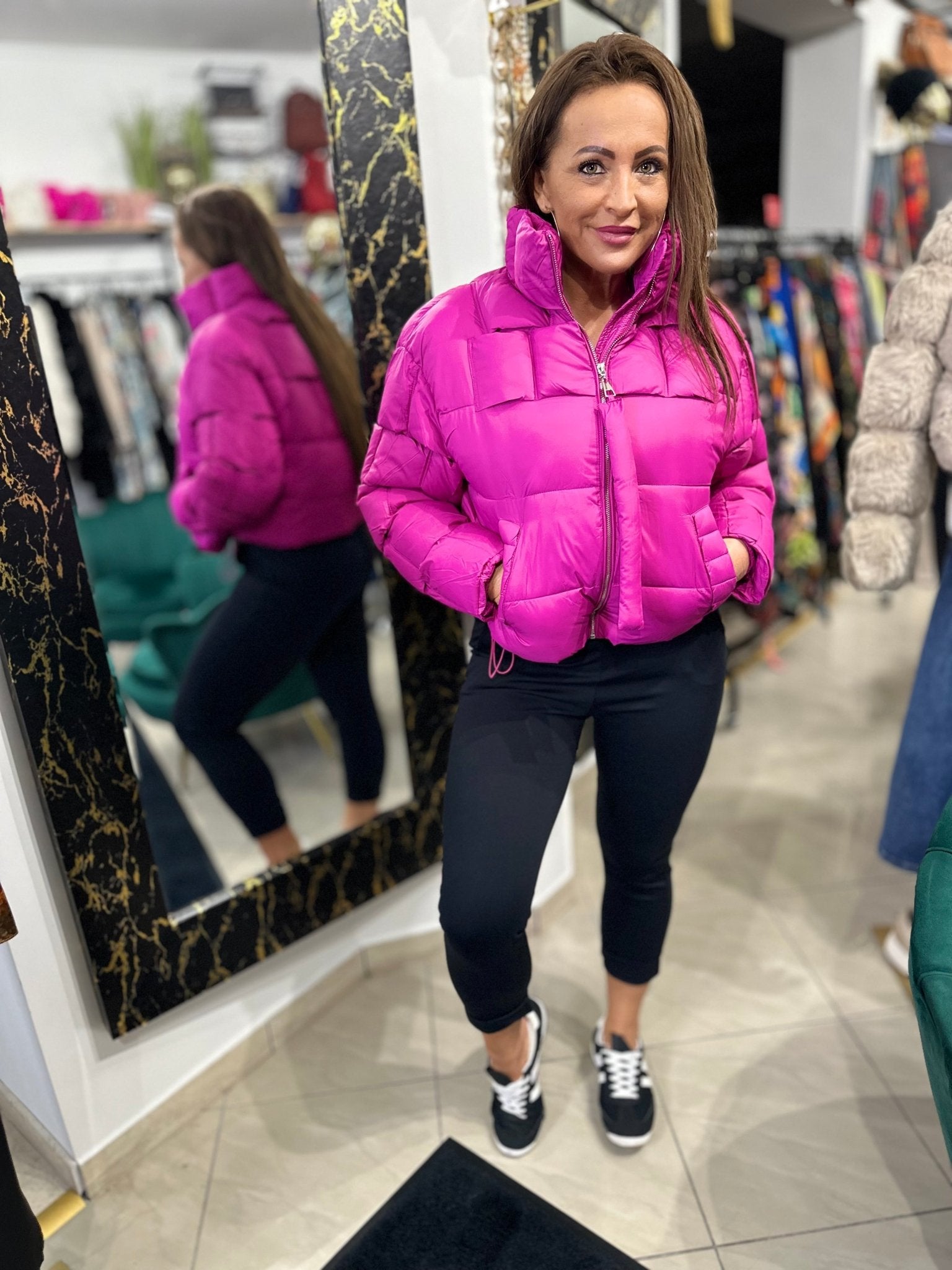 JANE magenta / pink pufi téli kabát - BELADY