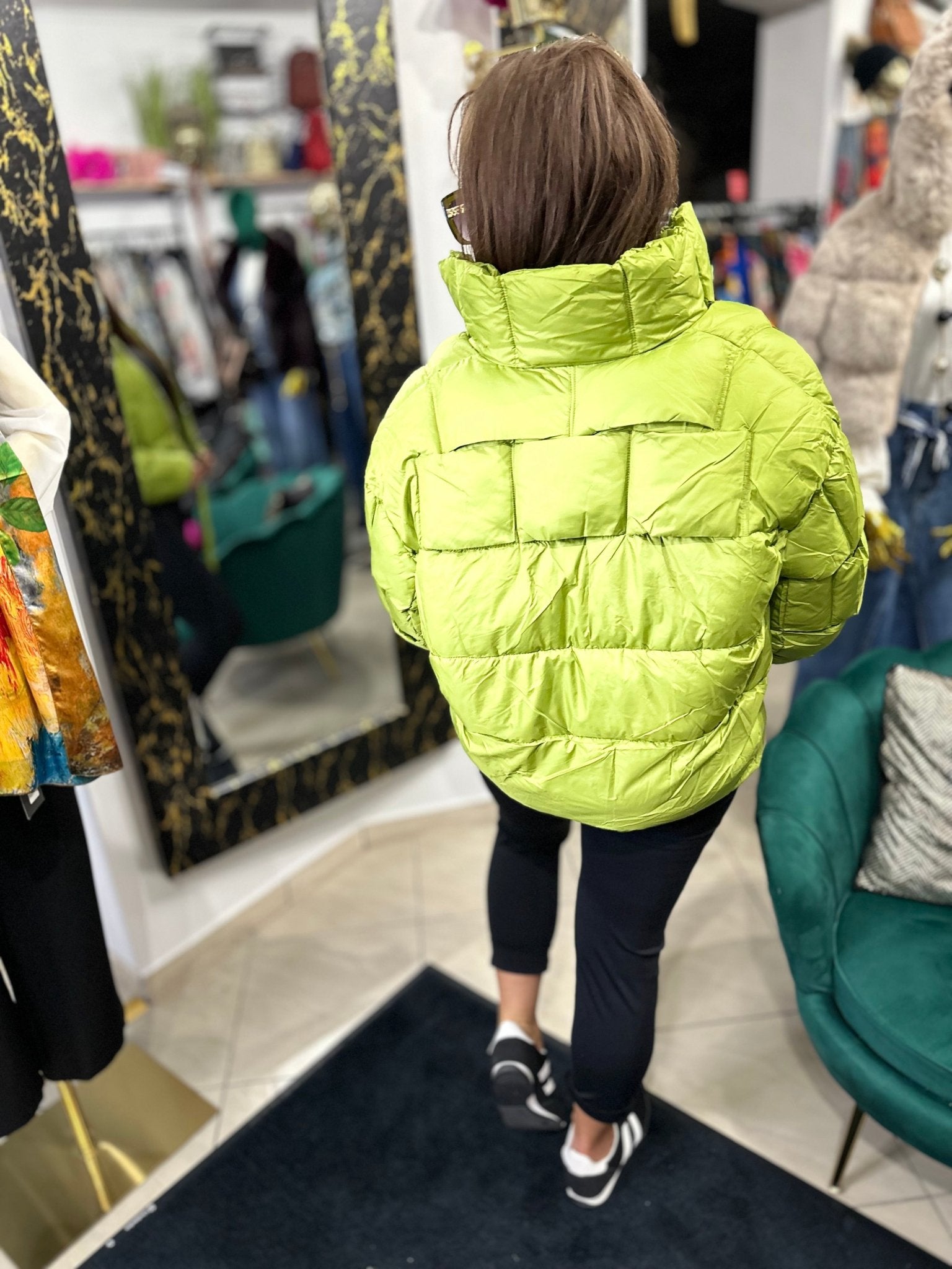 JANE pisztácia zöld pufi téli kabát - BELADY