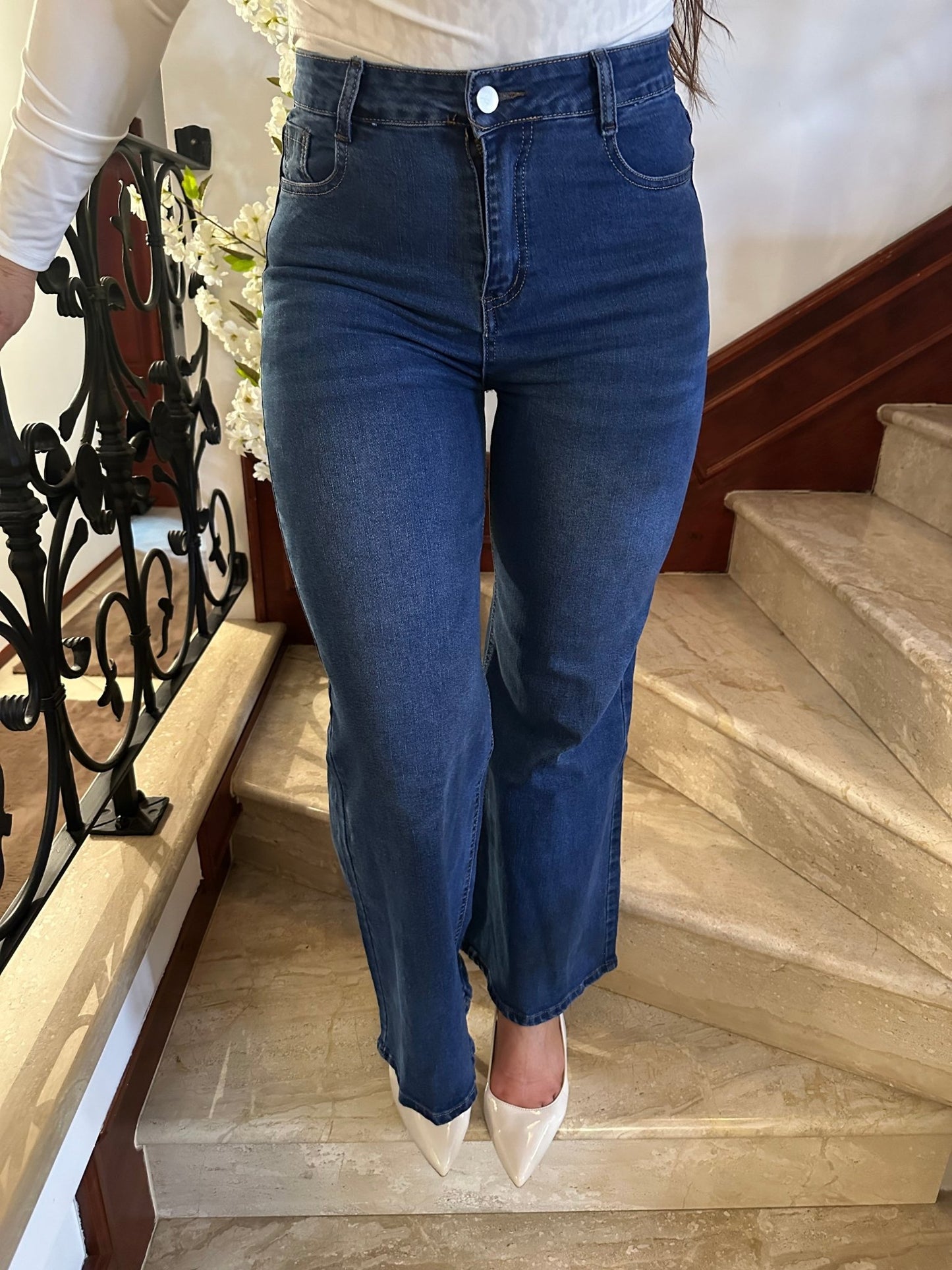 KATALIN bő szárú trapéz farmer nadrág - BELADY