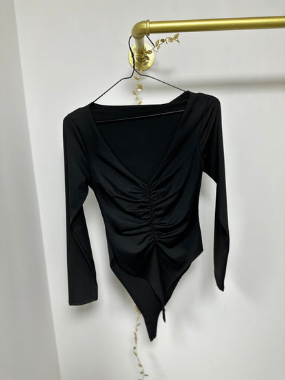 LÉNA fekete hosszú ujjú body / felső - BELADY
