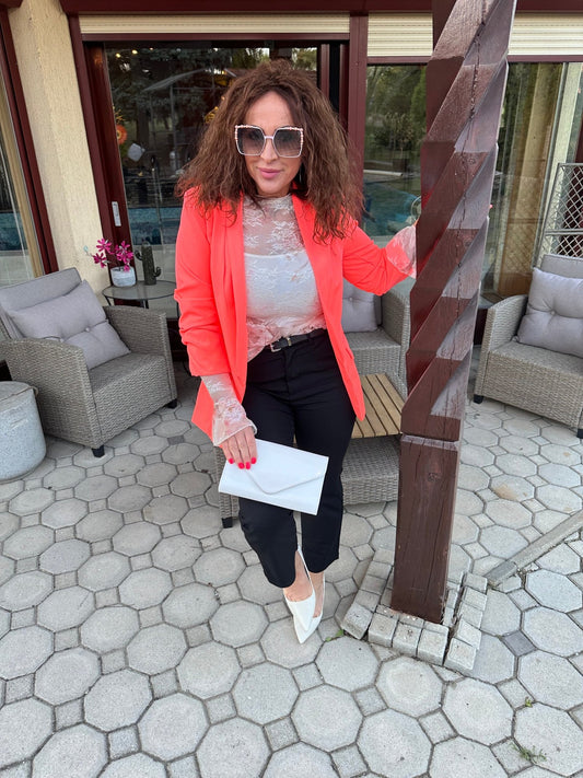 LINDA neon korall színű zakó / blézer - BELADY