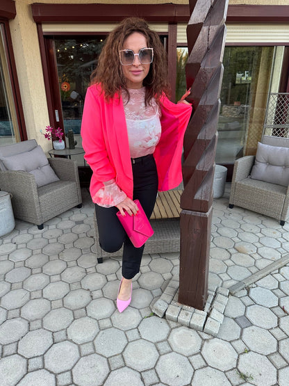 LINDA neon pink színű zakó / blézer - BELADY