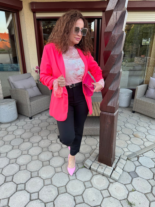 LINDA neon pink színű zakó / blézer - BELADY