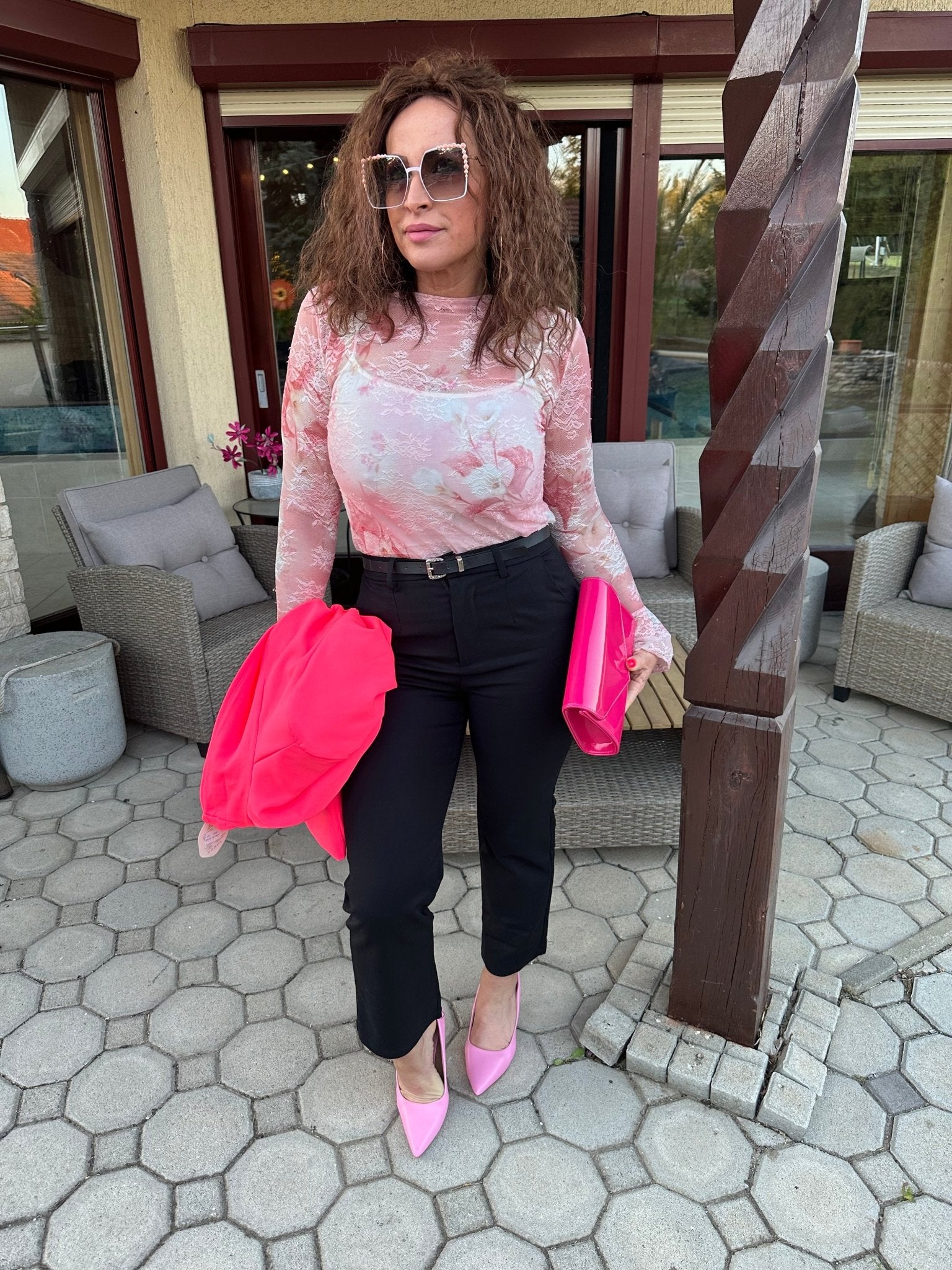 LINDA neon pink színű zakó / blézer - BELADY