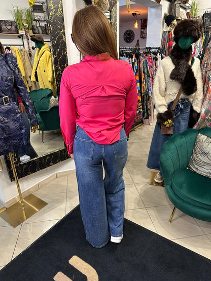 LIZA mom fit bő szárú köves, macis farmer nadrág - BELADY