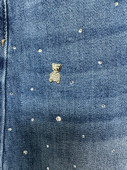 LIZA mom fit bő szárú köves, macis farmer nadrág - BELADY