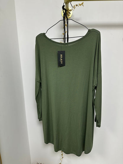 LORA khaki zöld felsõ / tunika nyakláncal - BELADY