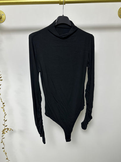 LOTTI hosszú fél garbó fekete felső / body - BELADY