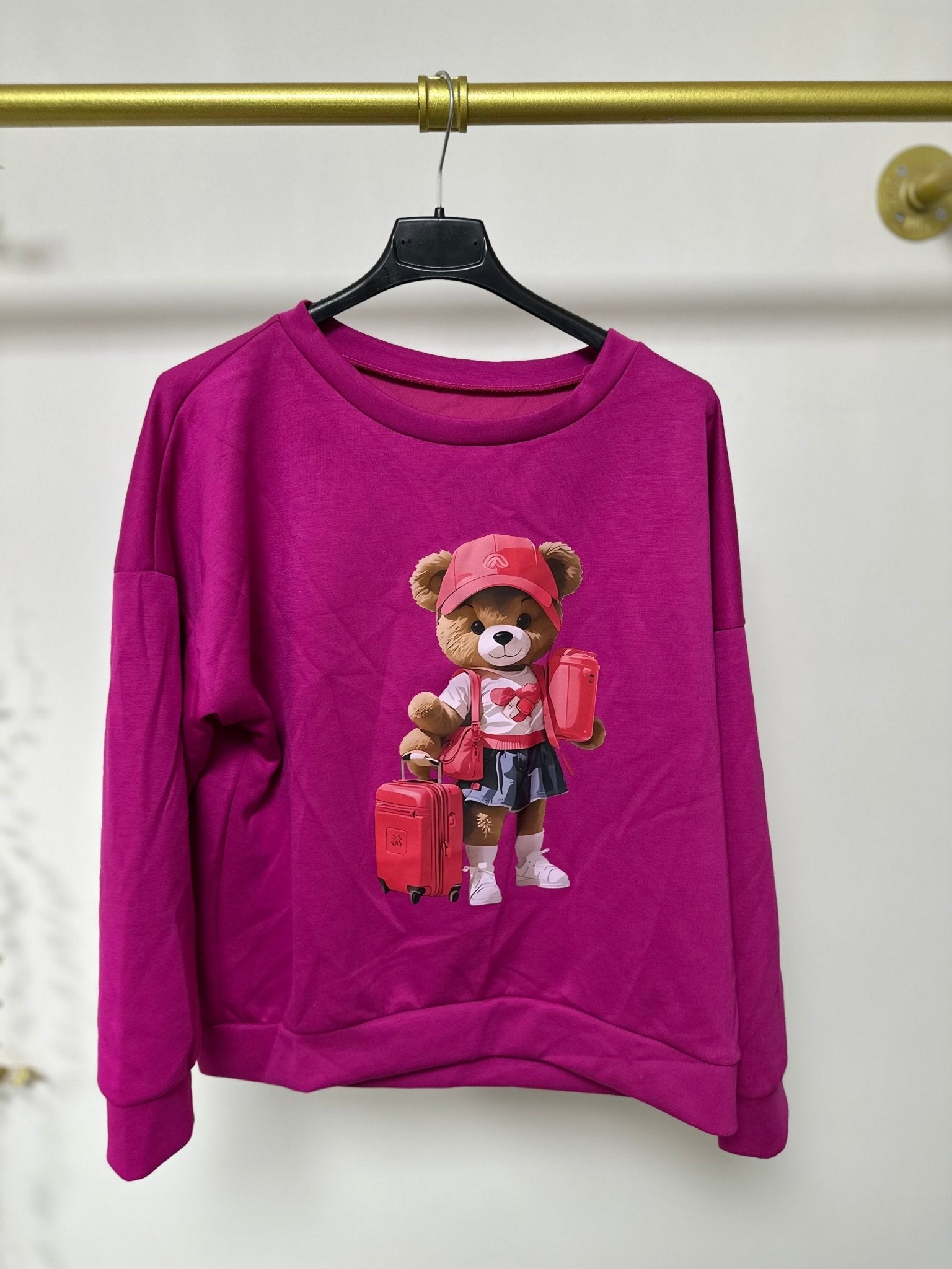 MACI pink maci / medve mintás pulóver - BELADY