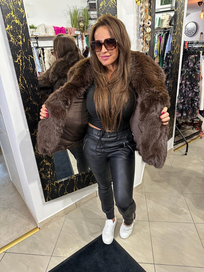 MADAM barna szőrme bunda kabát - BELADY