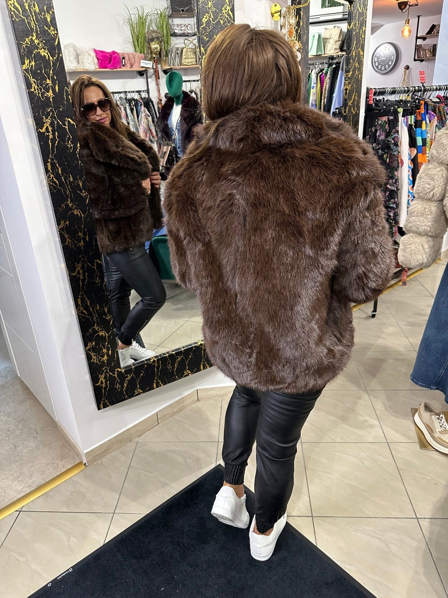 MADAM barna szőrme bunda kabát - BELADY