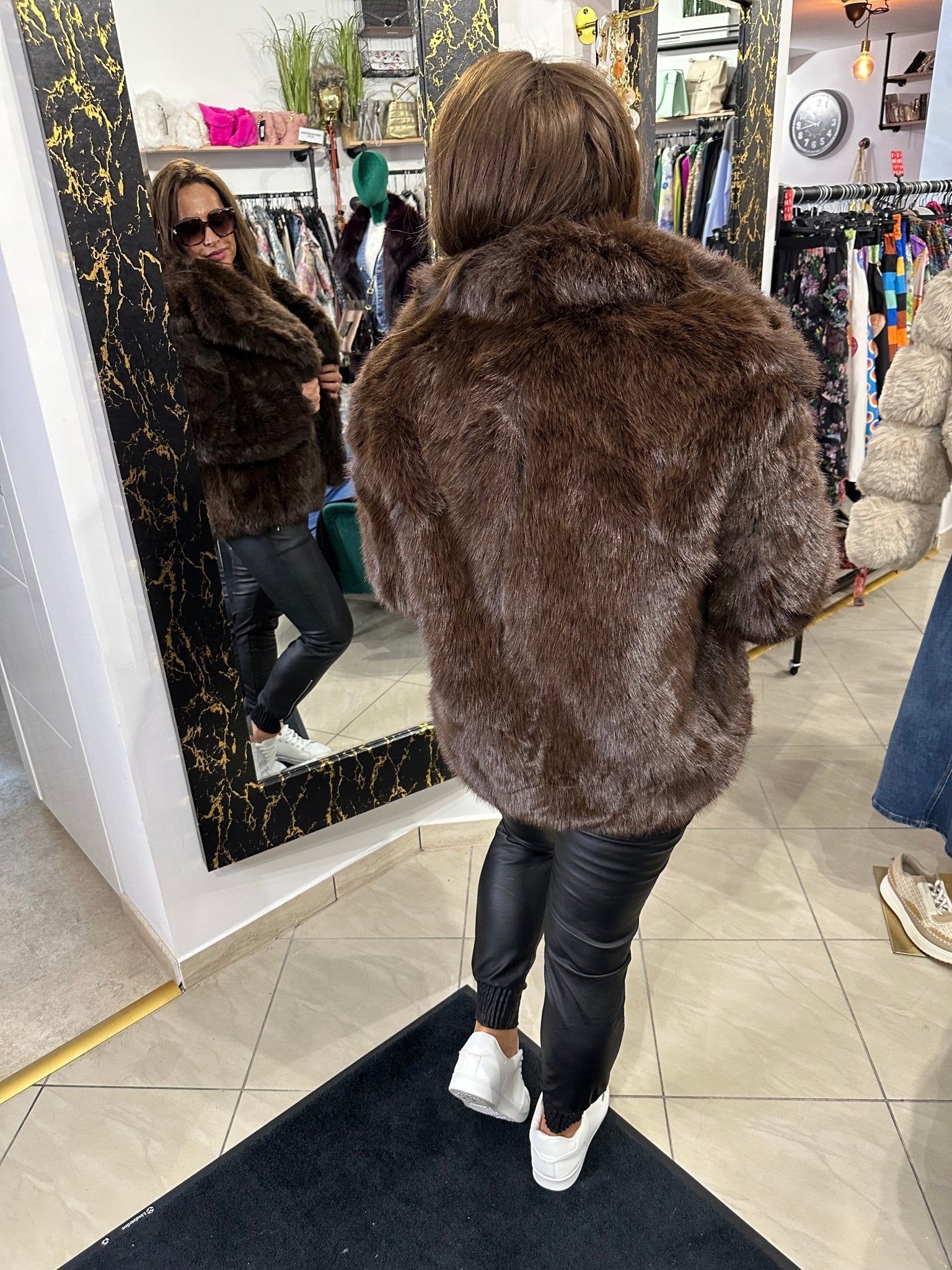 MADAM barna szőrme bunda kabát - BELADY