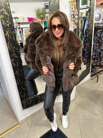 MADAM barna szőrme bunda kabát - BELADY