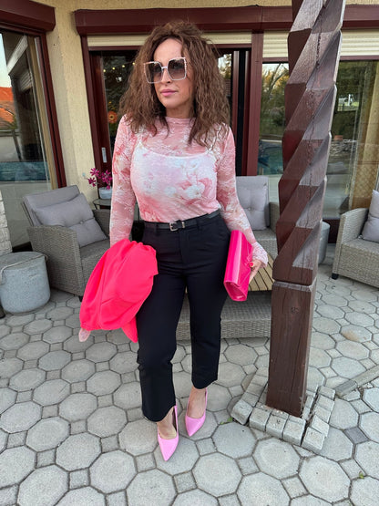 MELODI hosszú pink csipke felső - BELADY