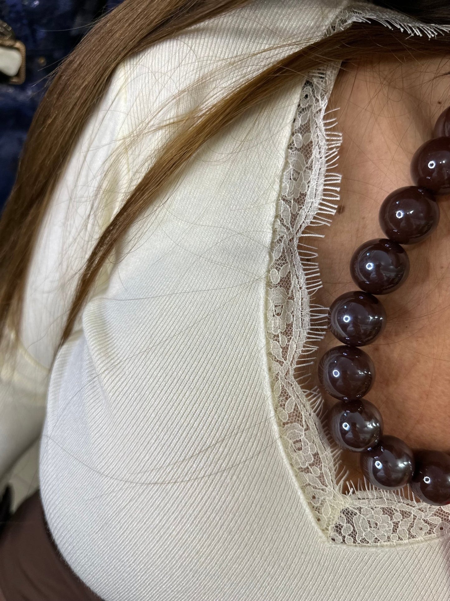 MIRINA hosszú bézs csipke felső - BELADY