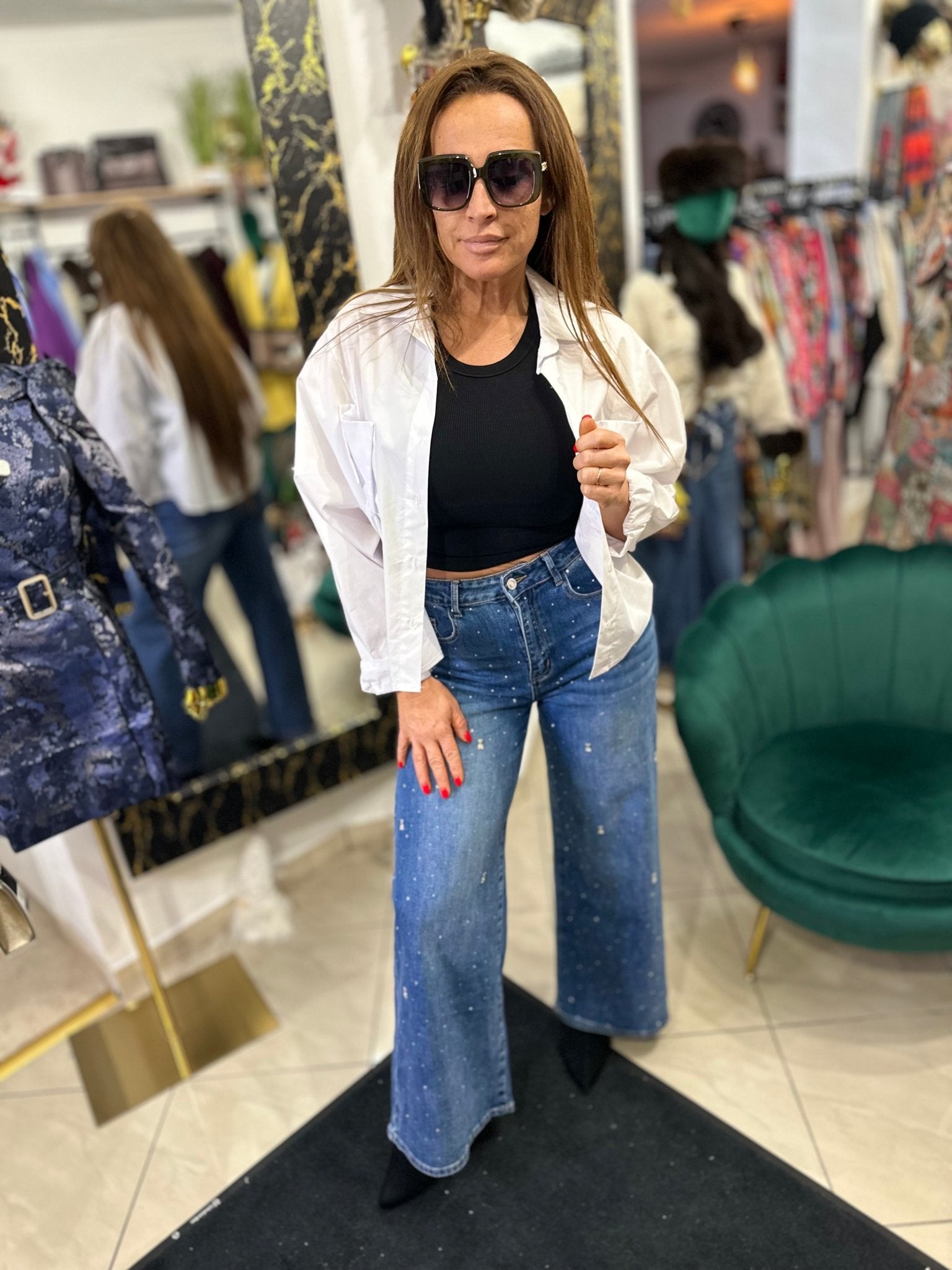 NANCY fehér egyedi ing - BELADY