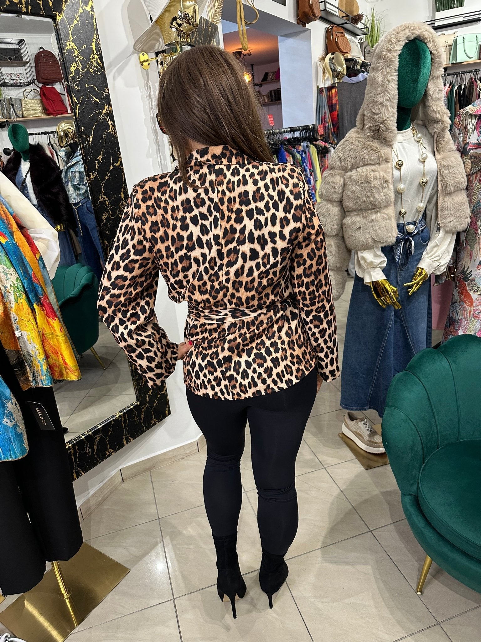 NINI leopárd / ocelot / párduc mintás blézer - BELADY