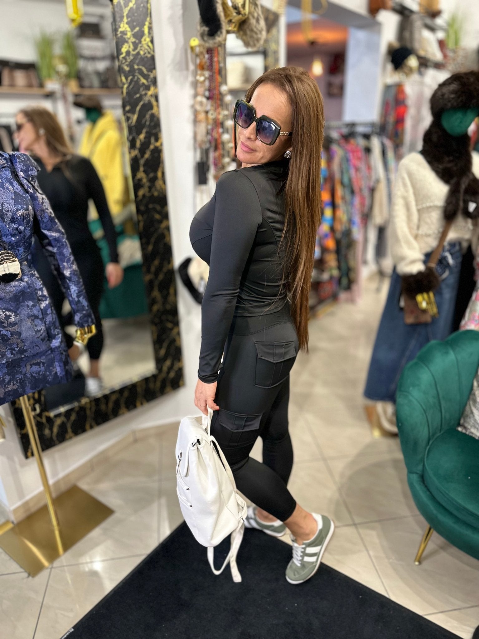 OLGA fekete edzős, sport melegítő kétrészes szett - BELADY