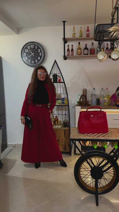 KAYLIE bordó egyedi nadrág kosztüm szett