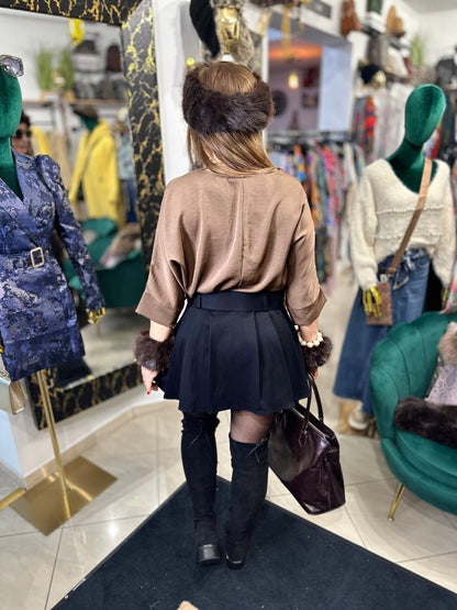 RIMINI fekete mini szoknya nadrág övvel - BELADY