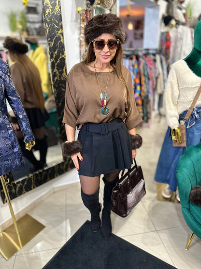 RIMINI fekete mini szoknya nadrág övvel - BELADY