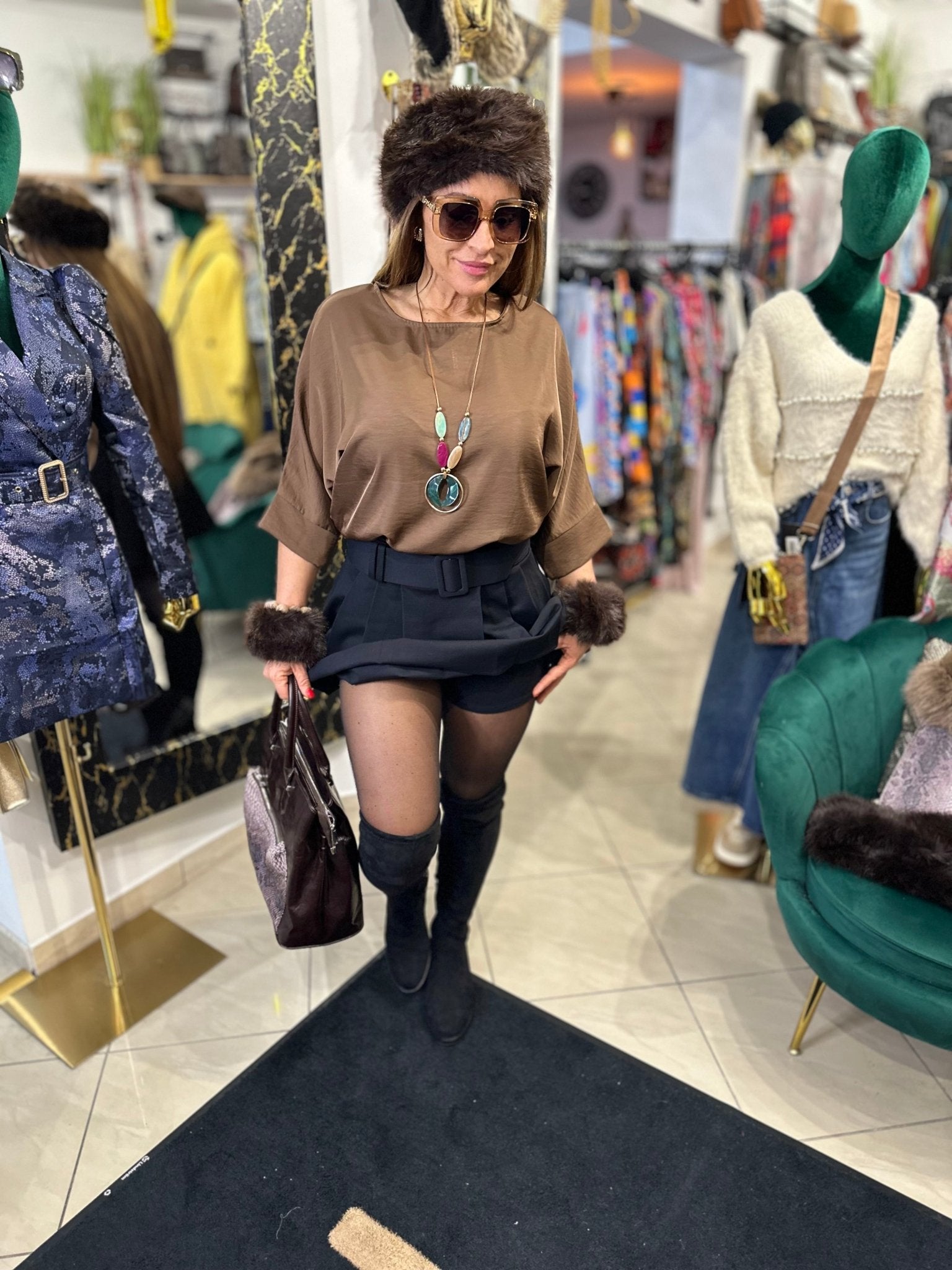 RIMINI fekete mini szoknya nadrág övvel - BELADY