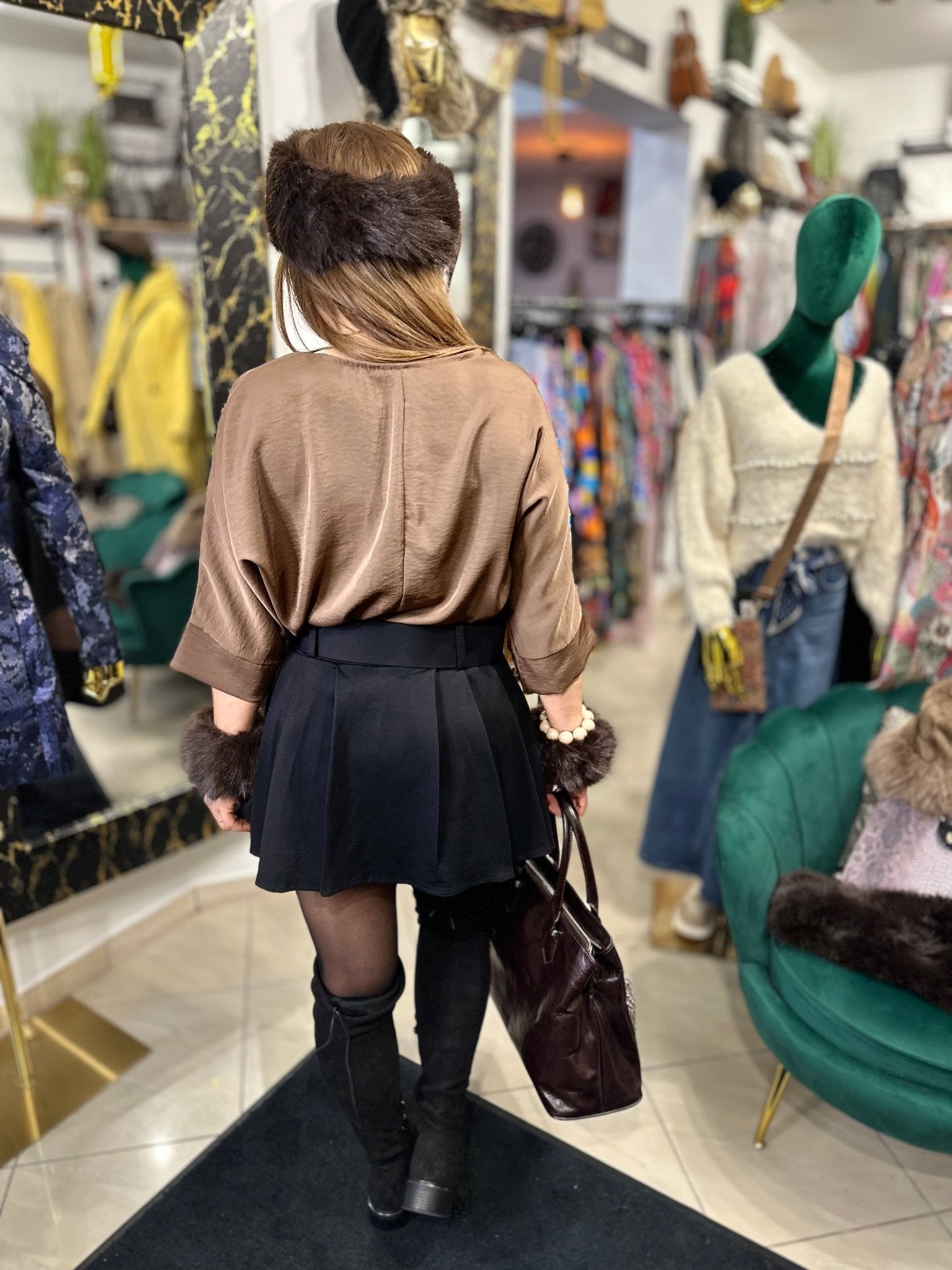 RIMINI fekete mini szoknya nadrág övvel - BELADY