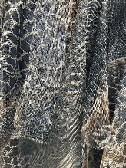 RONI fekete leopárd / ocelot mintás fodros álom szoknya - BELADY