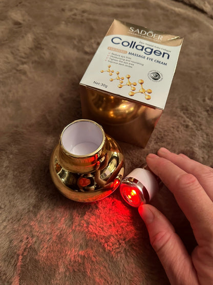 SADOER Collagen Firming Massage Eye Cream LED masszázsfejjel – 30 g - BELADY