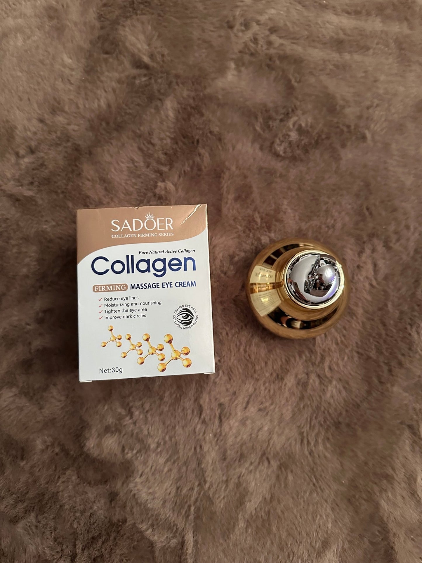 SADOER Collagen Firming Massage Eye Cream LED masszázsfejjel – 30 g - BELADY