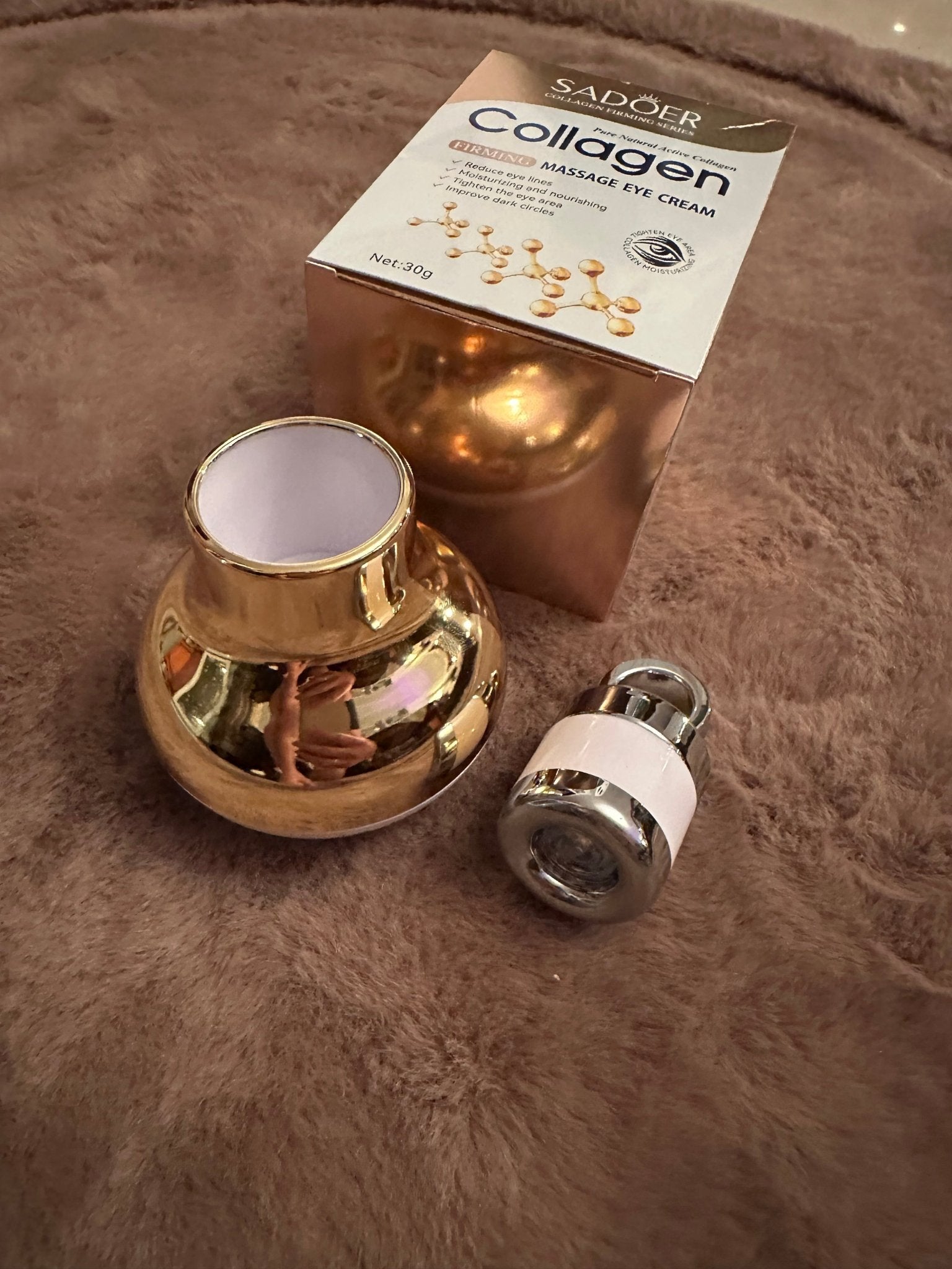 SADOER Collagen Firming Massage Eye Cream LED masszázsfejjel – 30 g - BELADY
