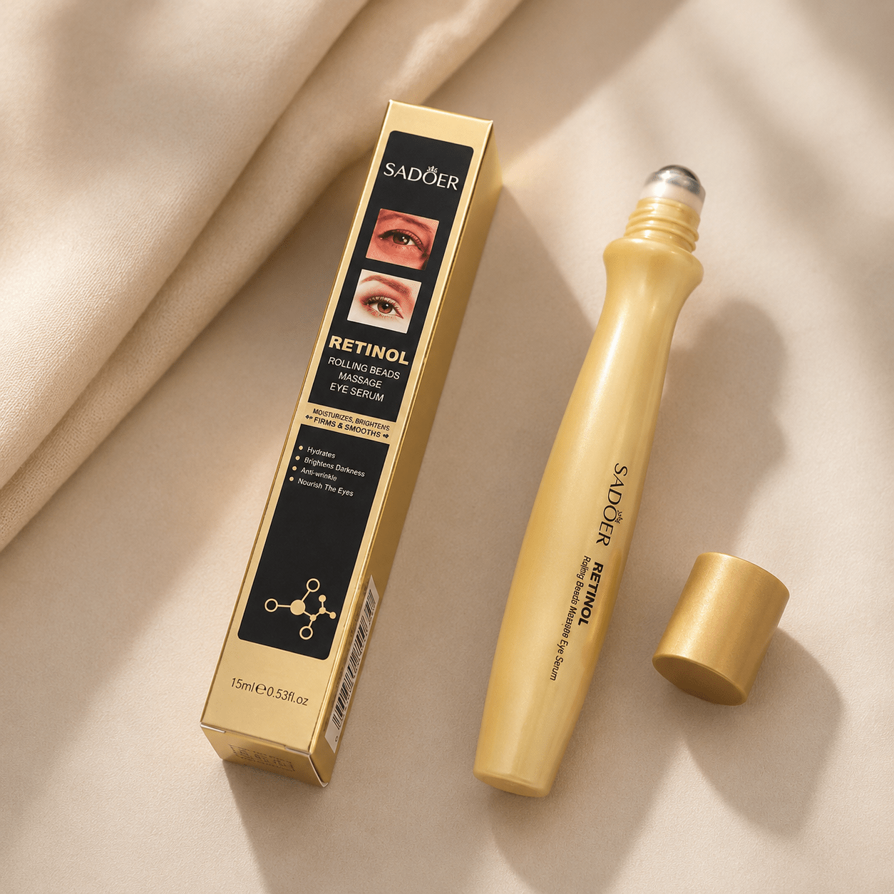 SADOER Retinol Roll-On Szemkörnyékápoló Szérum – 15 ml - BELADY