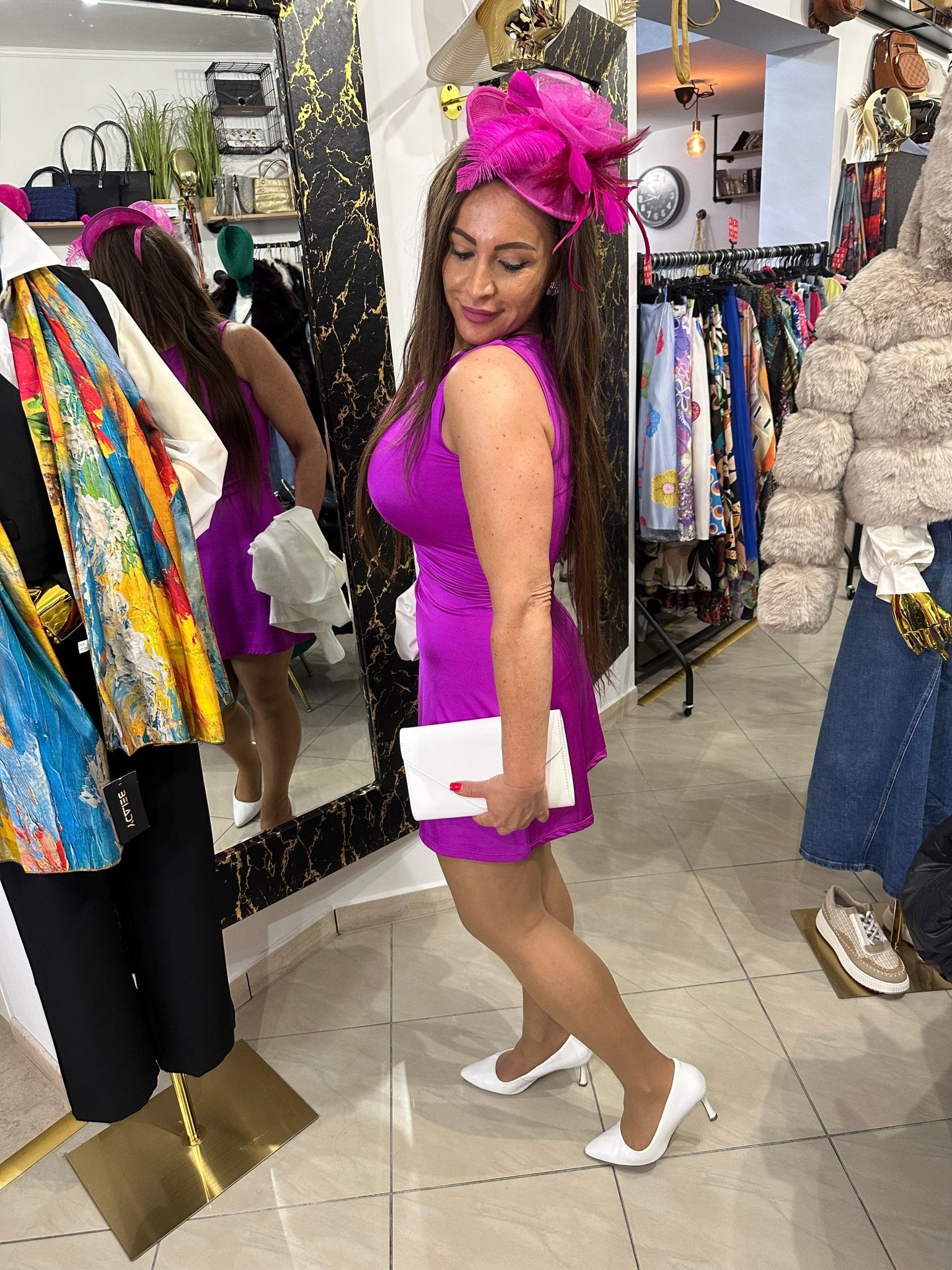 SERON magenta ujjatlan ruha - BELADY