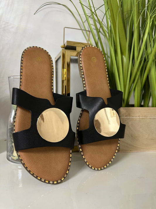SHILLA fekete arany papucs - BELADY