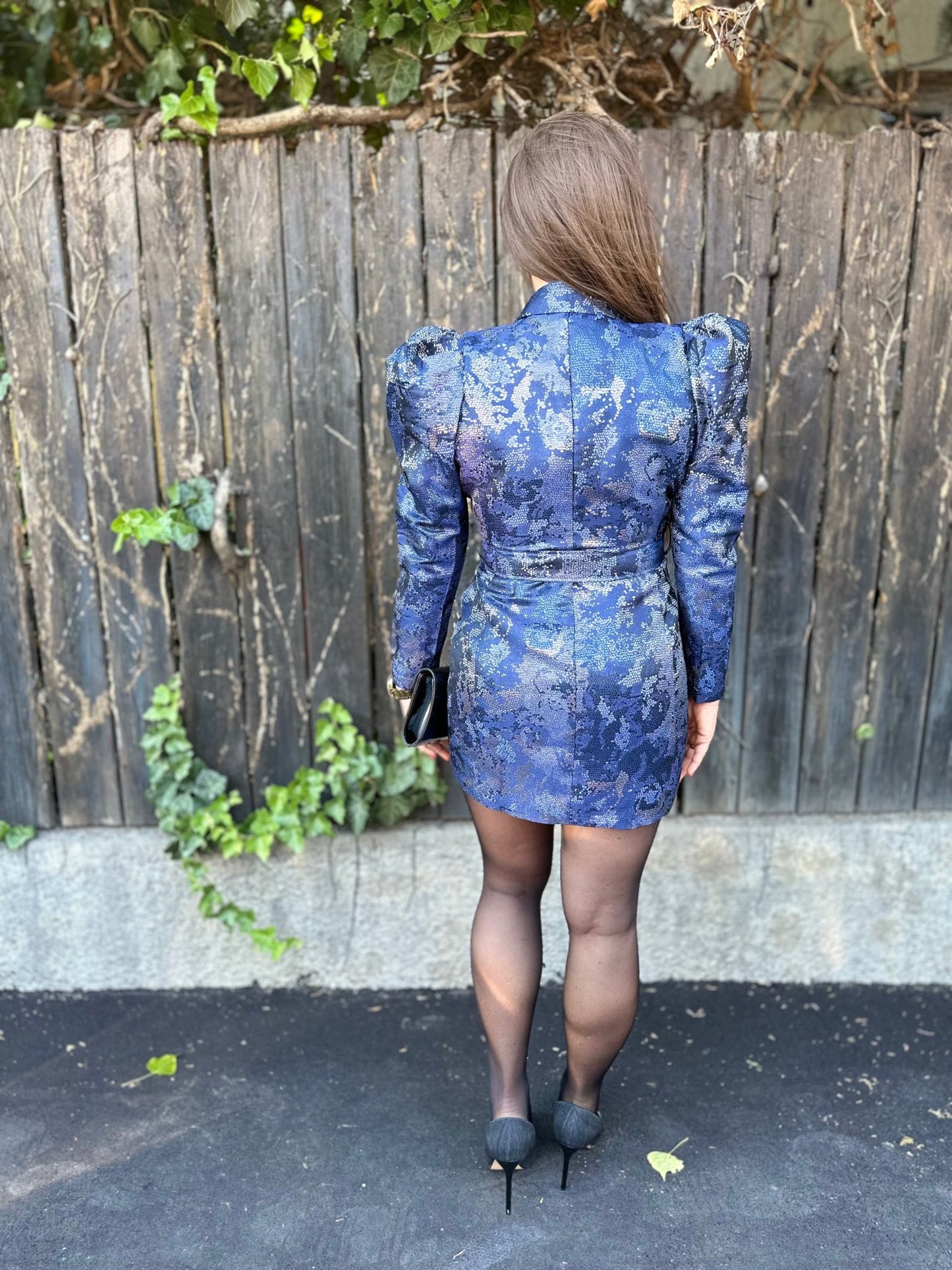 VALENTINA lila kék egyedi elegáns csillogó ruha - BELADY